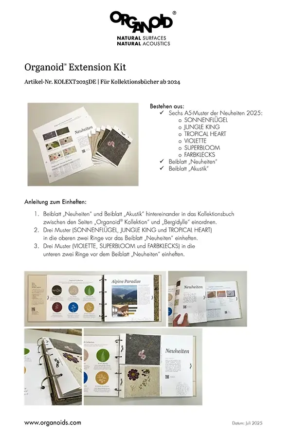 Produktbeschreibung des Organoid Extension Kits mit Anleitungen und Beispielbildern