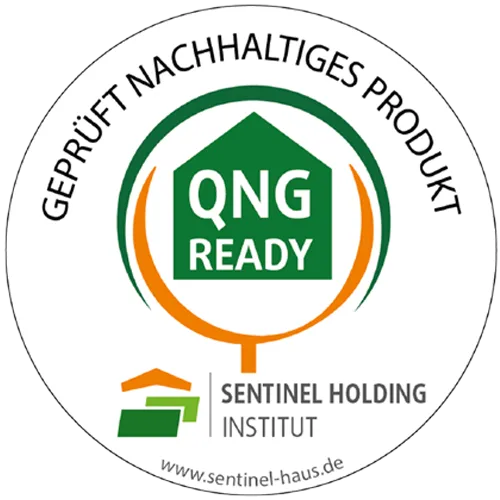 Siegel für nachhaltiges Produkt, QNG Ready, von Sentinel Holding Institut