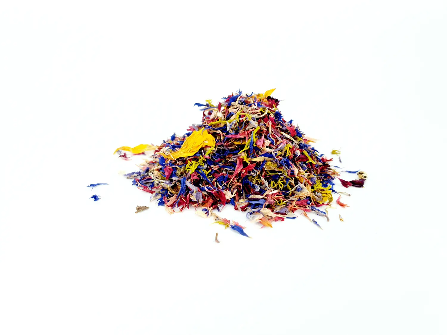 Raw material of the ORGANOID natural wallpaper Floral Beauty light: Colourful flower petals and moss