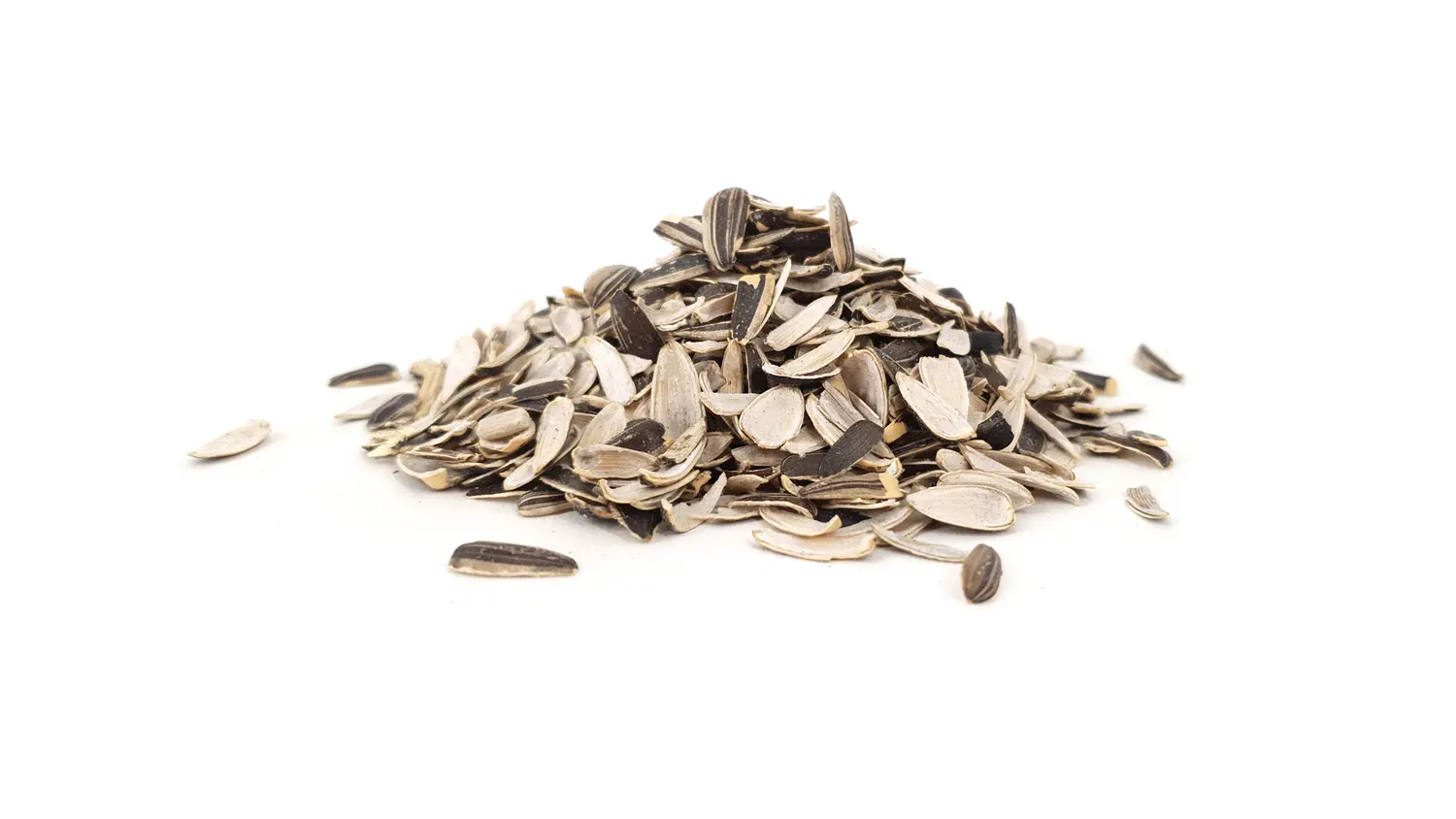 Raw material of the ORGANOID natural wallpaper Sunflowers: Upcycled sunflower seed husks